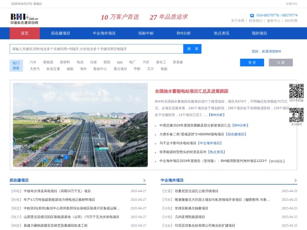 中国拟在建项目网